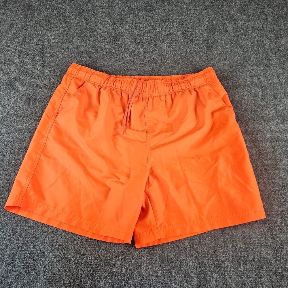 Faded Glory Mens Swim Trunks Orange Mesh Lined Shorts Medium 32-34 FM17101Y